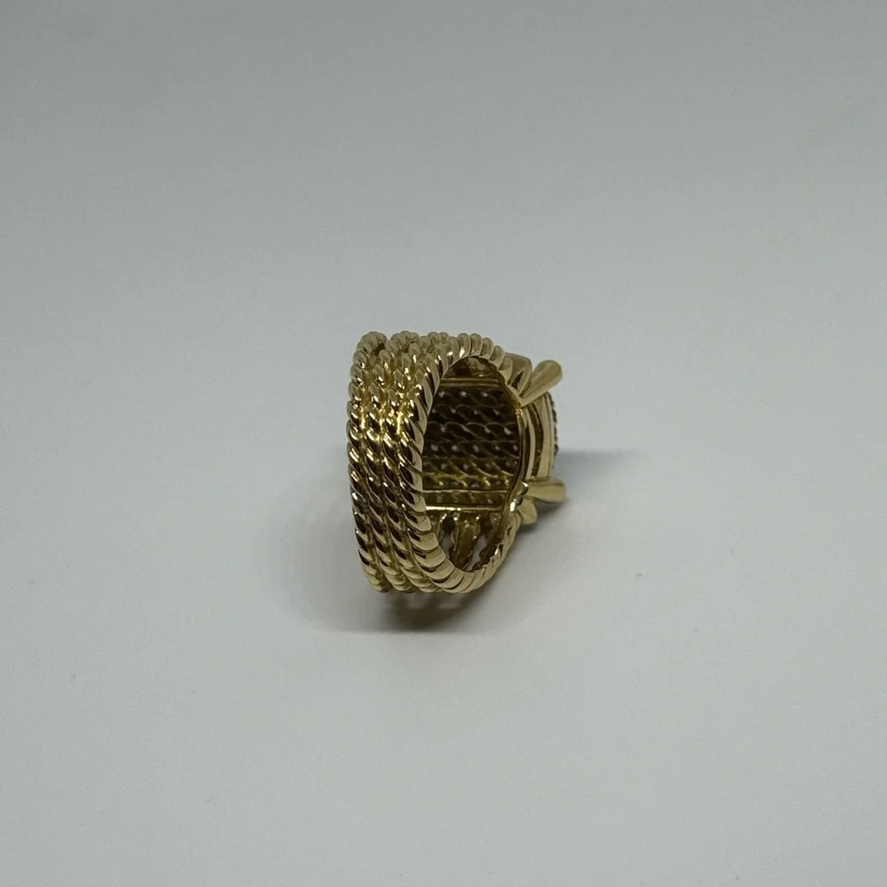 DAVID YURMAN 18k GOLD RING WITH WHITE DIAMONDS